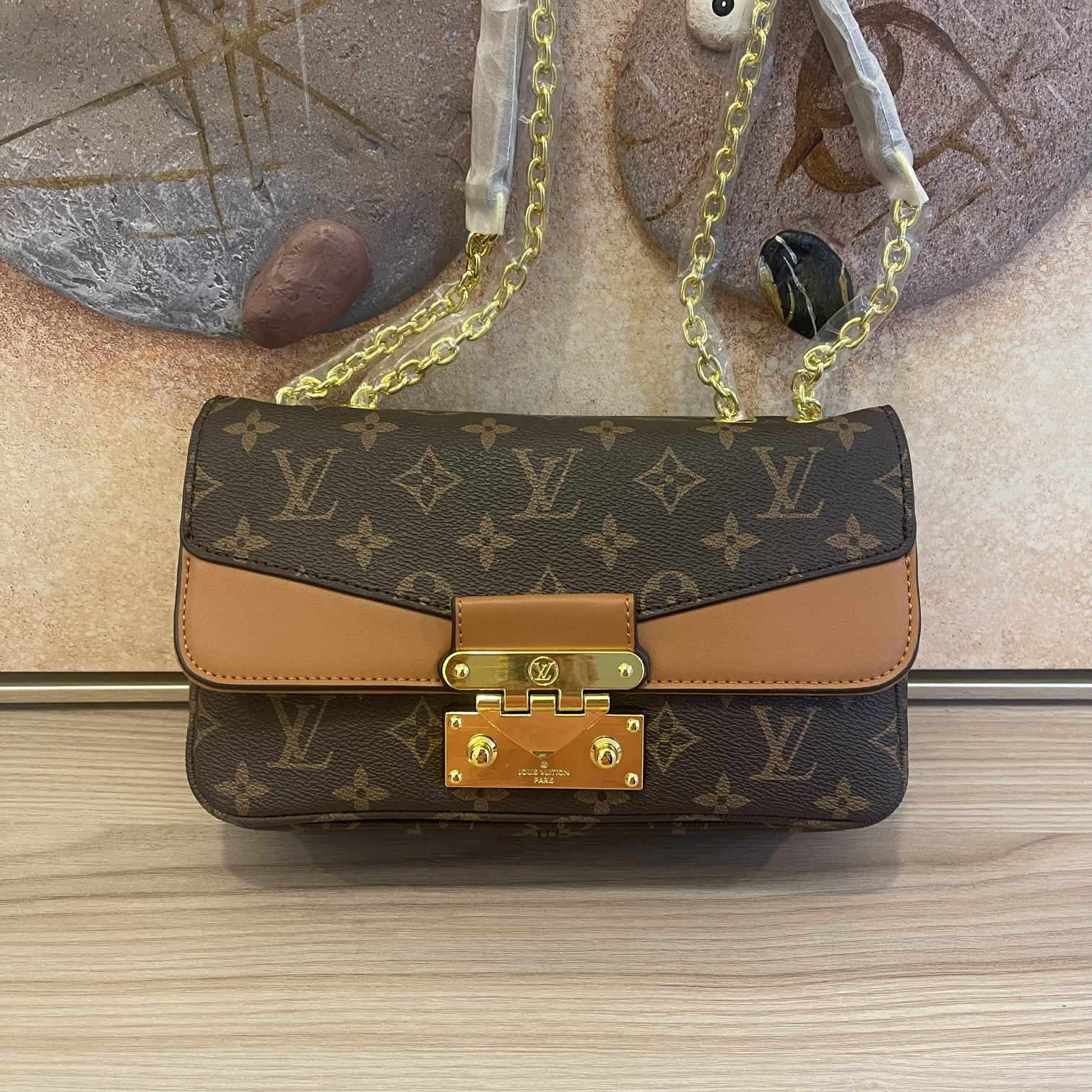 Louis Vuitton Marceau Chain HandBolsa- Black/Brown-5