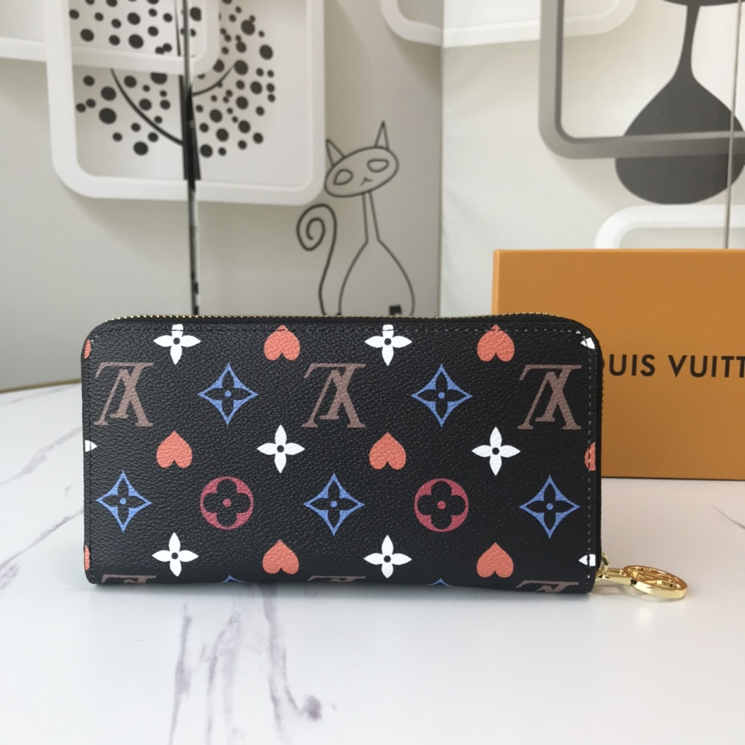 Juego de Louis Vuitton en Zippy Wallet M80323 Negro/Blanco-1