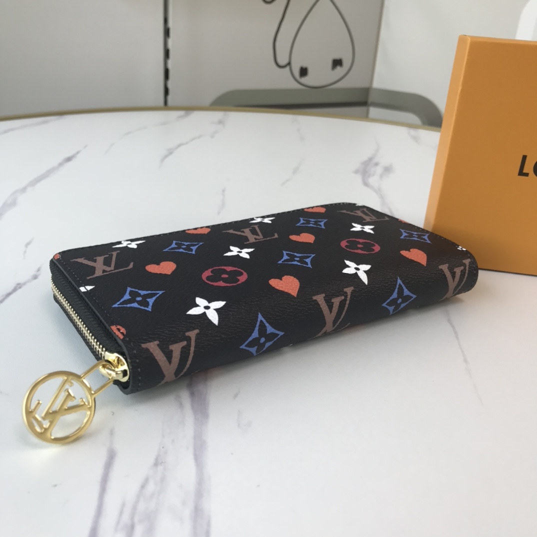 Juego de Louis Vuitton en Zippy Wallet M80323 Negro/Blanco-3