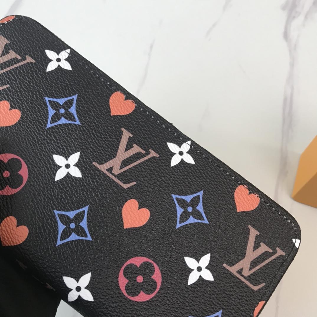 Juego de Louis Vuitton en Zippy Wallet M80323 Negro/Blanco-4