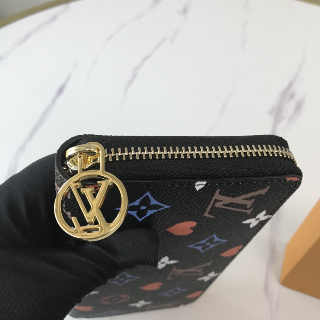 Juego de Louis Vuitton en Zippy Wallet M80323 Negro/Blanco-5