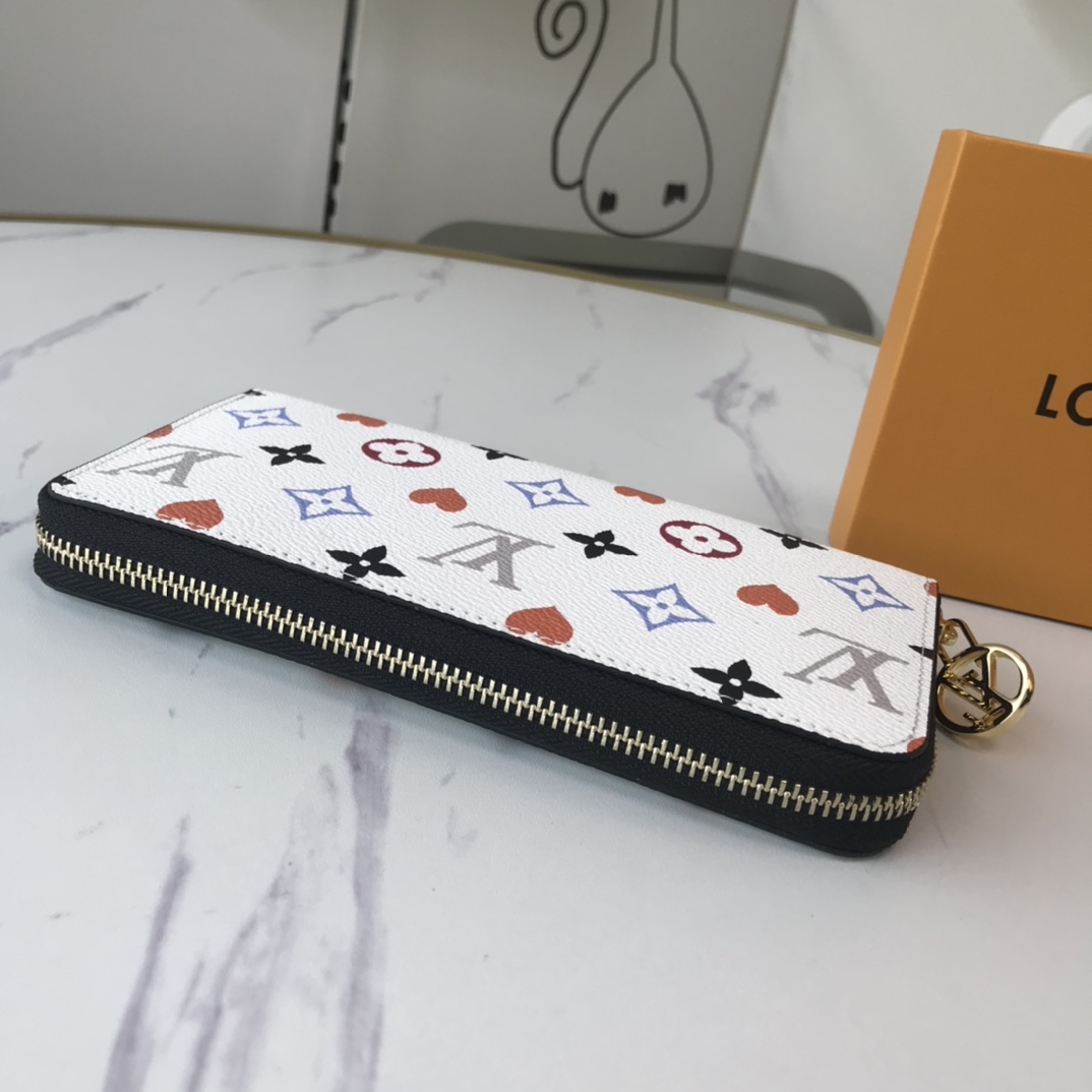 Juego de Louis Vuitton en Zippy Wallet M80323 Negro/Blanco-11