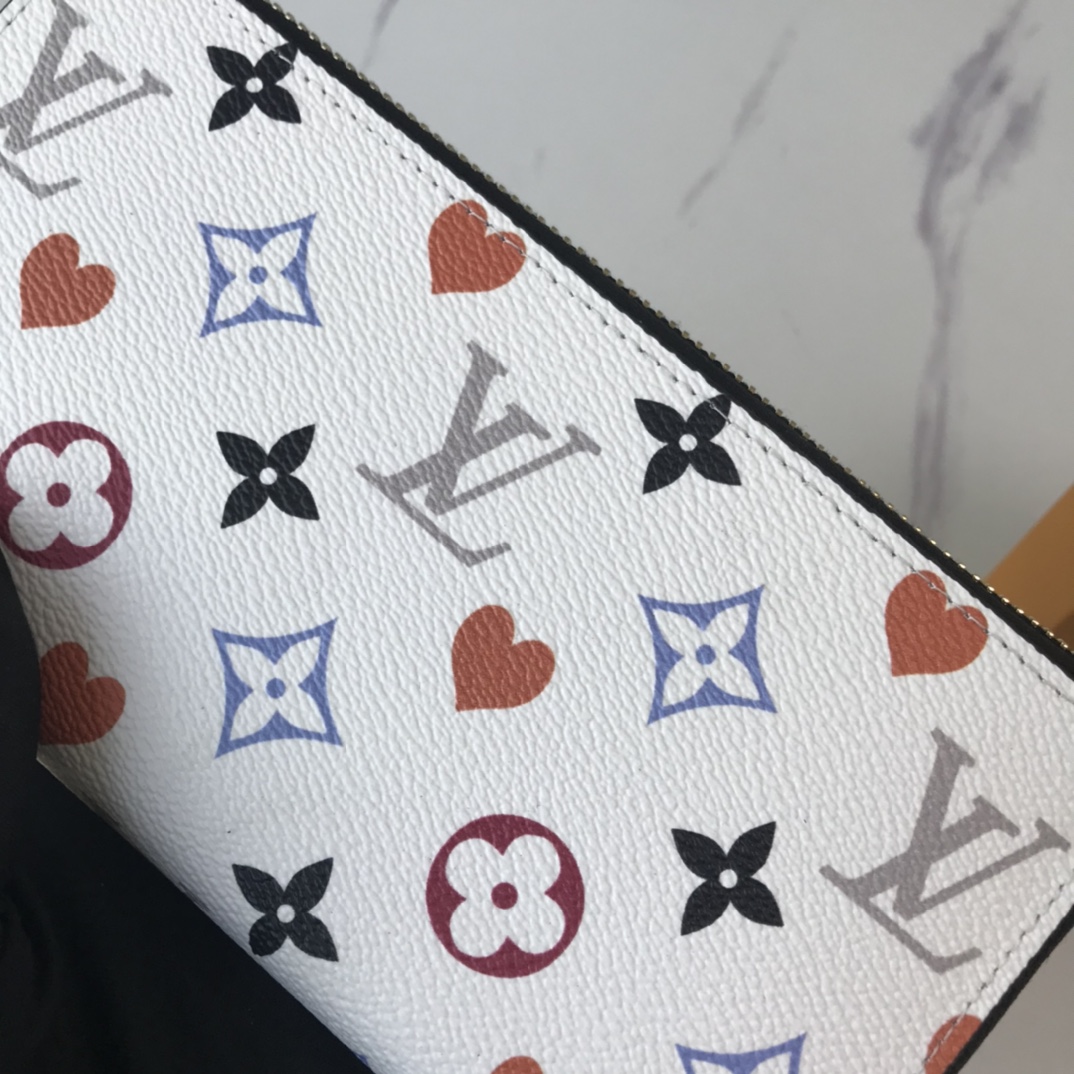 Juego de Louis Vuitton en Zippy Wallet M80323 Negro/Blanco-14