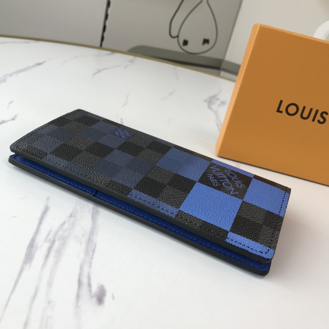 Louis Vuitton Brazza Wallet N40415 White/Blue/Orange-10