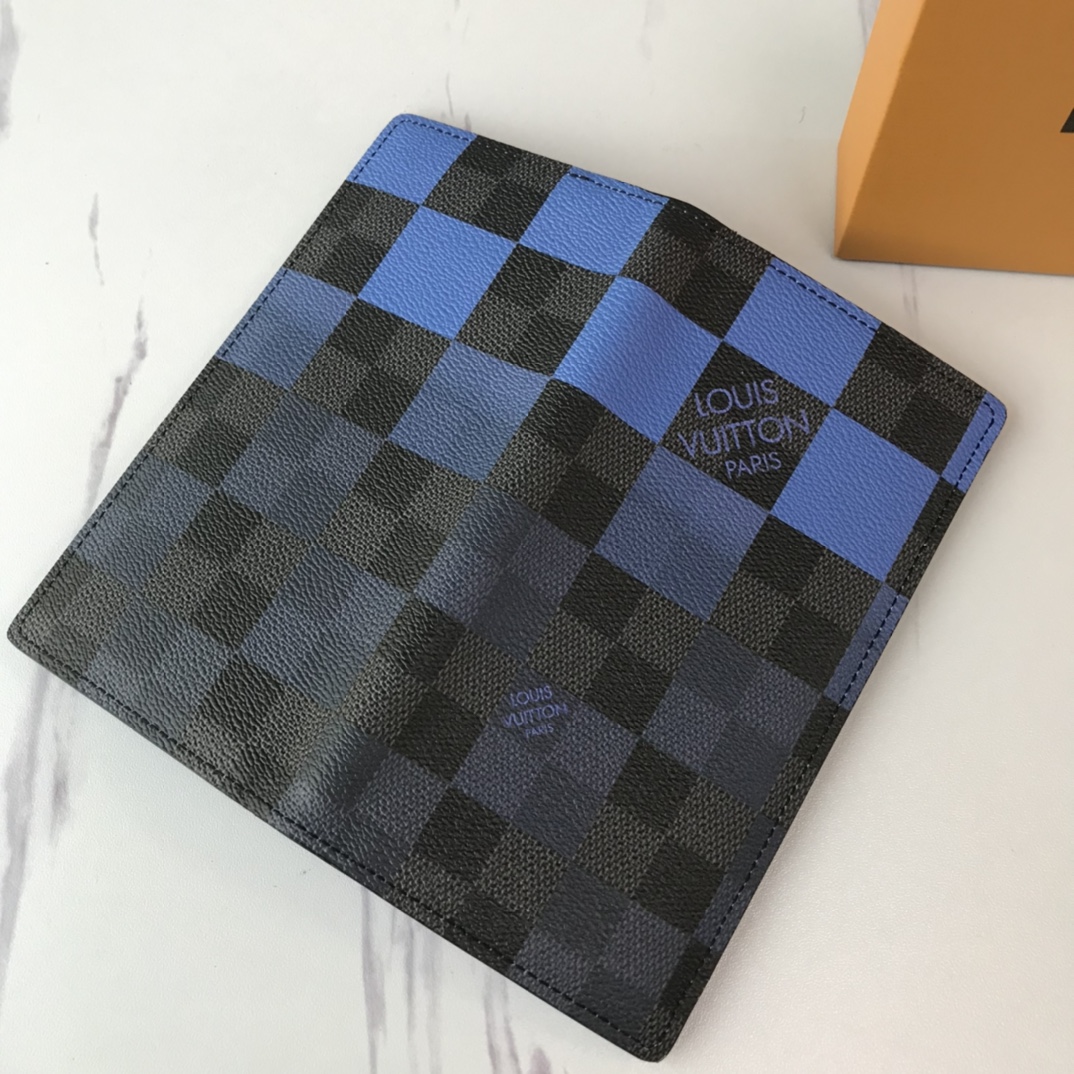 Louis Vuitton Brazza Wallet N40415 White/Blue/Orange-11