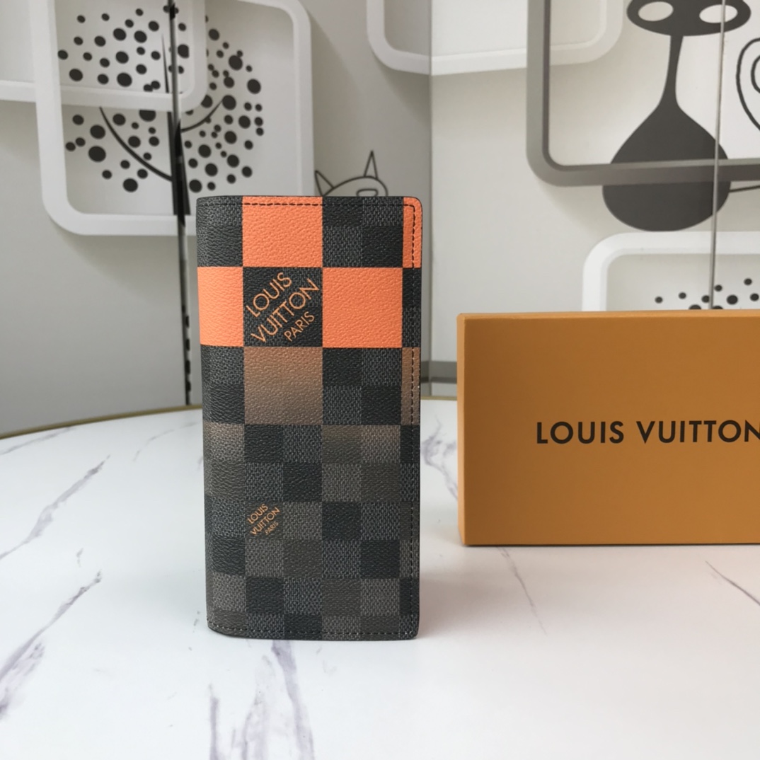 Louis Vuitton Brazza Wallet N40415 White/Blue/Orange-13