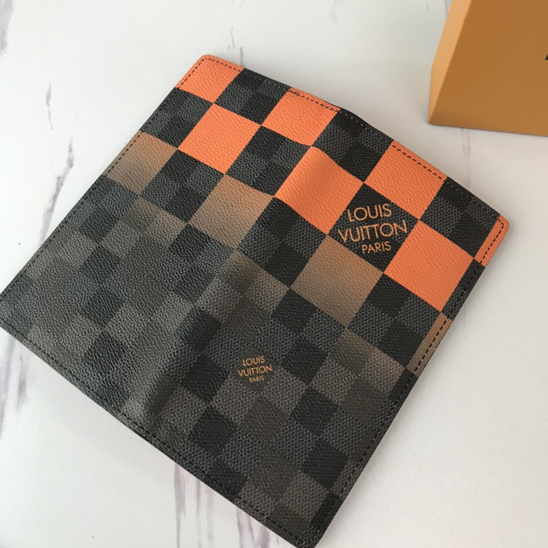 Louis Vuitton Brazza Wallet N40415 White/Blue/Orange-15