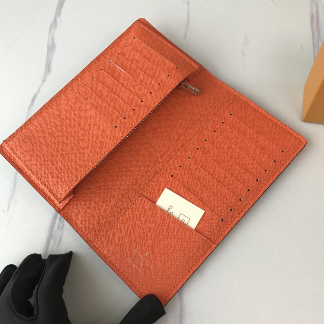 Louis Vuitton Brazza Wallet N40415 White/Blue/Orange-16