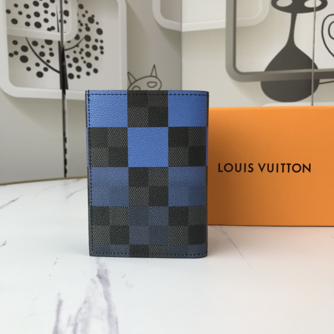 Cubierta de pasaporte de Louis Vuitton N60410 White/Blue/Orange-1