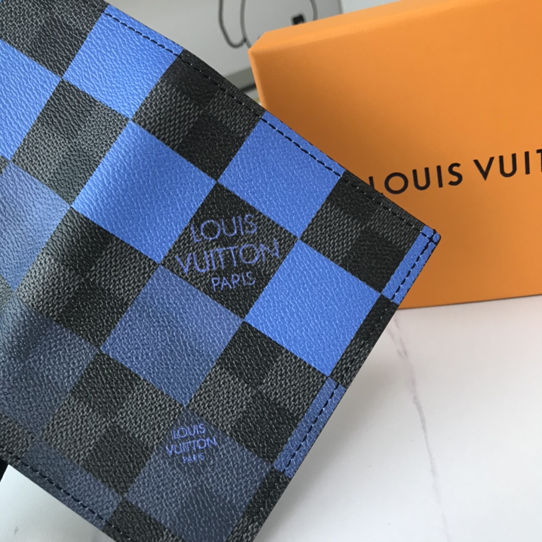 Cubierta de pasaporte de Louis Vuitton N60410 White/Blue/Orange-5