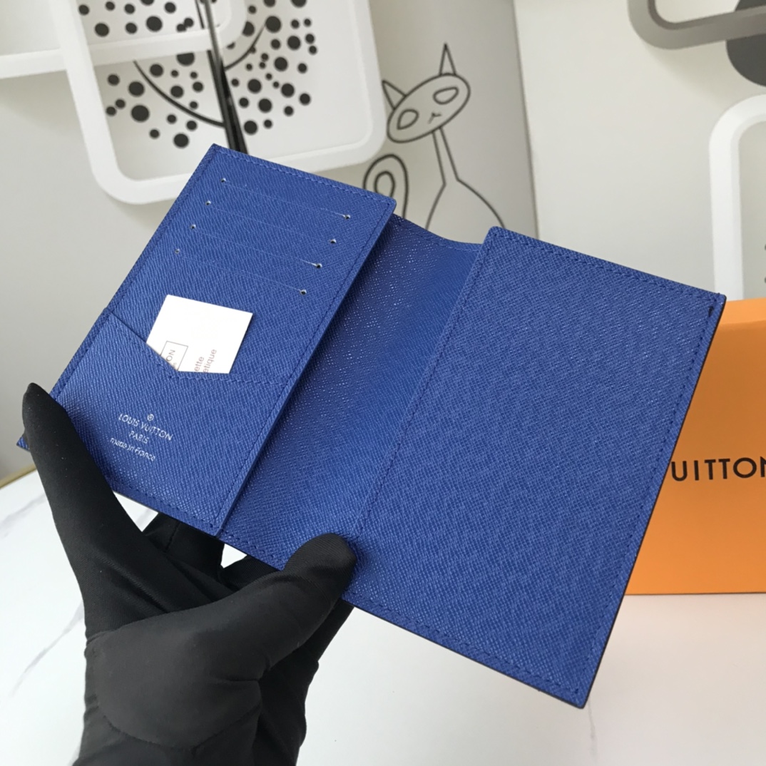 Cubierta de pasaporte de Louis Vuitton N60410 White/Blue/Orange-6