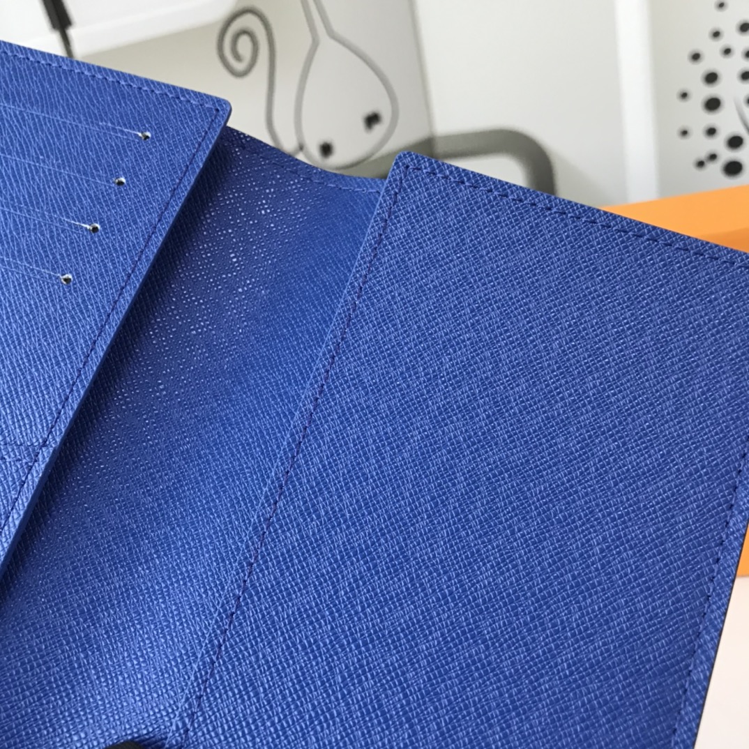 Cubierta de pasaporte de Louis Vuitton N60410 White/Blue/Orange-8