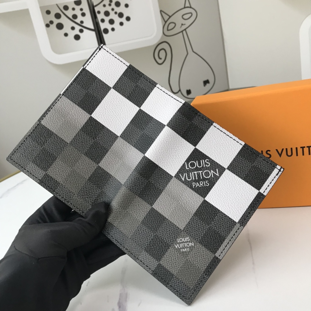 Cubierta de pasaporte de Louis Vuitton N60410 White/Blue/Orange-11